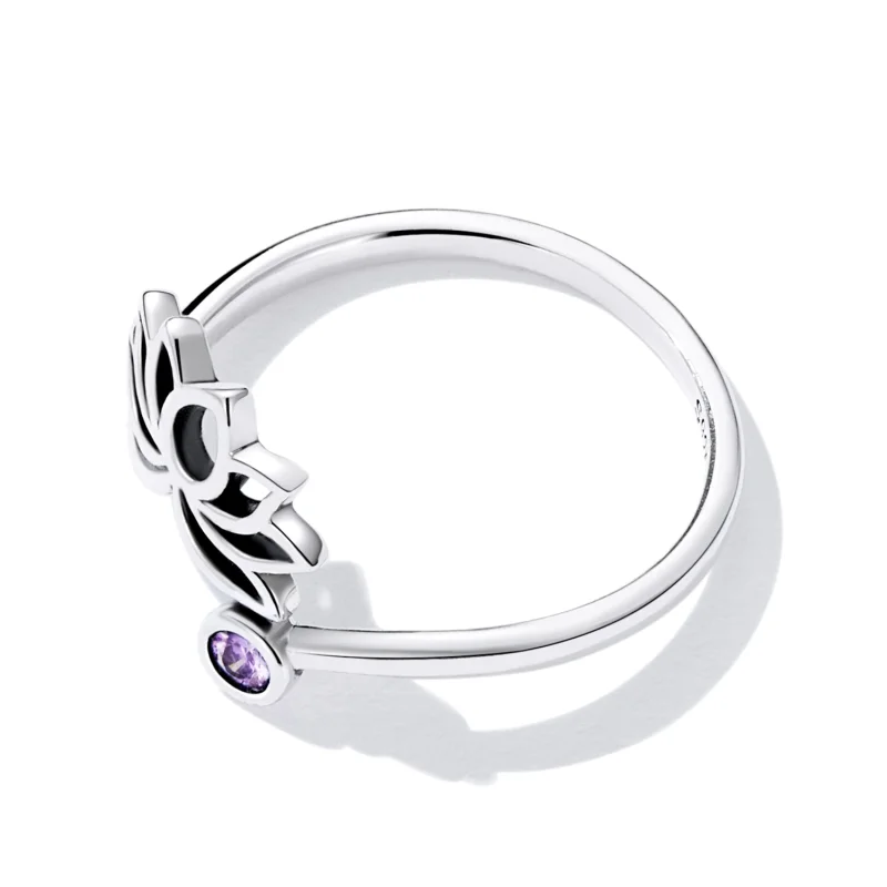 (image for) Pandora Style Simple Lotus Open Ring - SCR821 - View 4