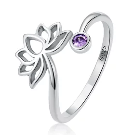 Pandora Style Simple Lotus Open Ring - SCR821 Pandora Style Simple Lotus Open Ring - SCR821