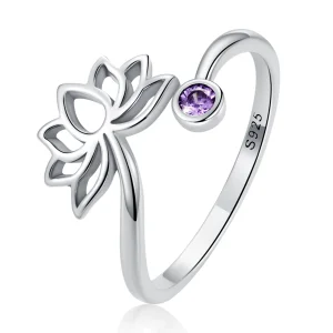 (image for) Pandora Style Simple Lotus Open Ring - SCR821