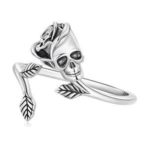 (image for) Pandora Style Skull Rose Open Ring - SCR879