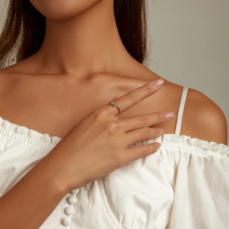 (image for) Pandora Style Star Open Ring - SCR769 - View 7