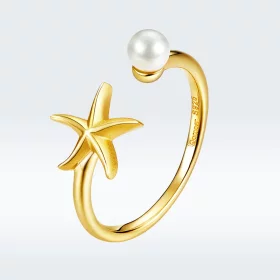 Pandora Style Summer Starfish Open Ring - BSR064 Pandora Style Summer Starfish Open Ring - BSR064