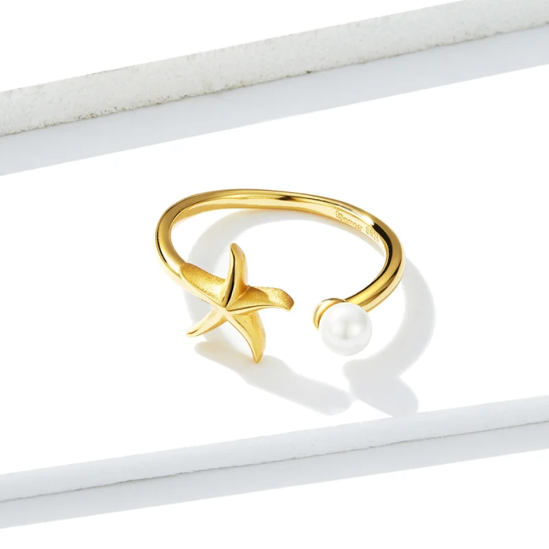 (image for) Pandora Style Summer Starfish Open Ring - BSR064 - View 3