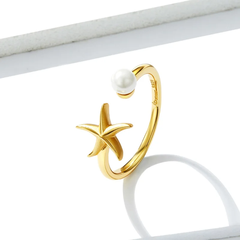 (image for) Pandora Style Summer Starfish Open Ring - BSR064 - View 4