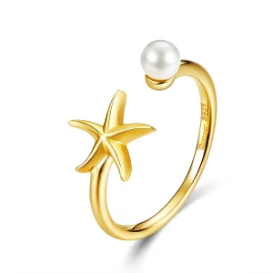 (image for) Pandora Style Summer Starfish Open Ring - BSR064
