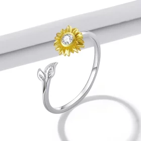 Pandora Style Sun Flower Open Ring - BSR213 Pandora Style Sun Flower Open Ring - BSR213
