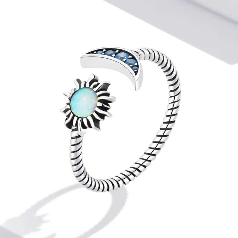 (image for) Pandora Style Sun, Moon, Stars Bestie Open Ring - SCR796 - View 2