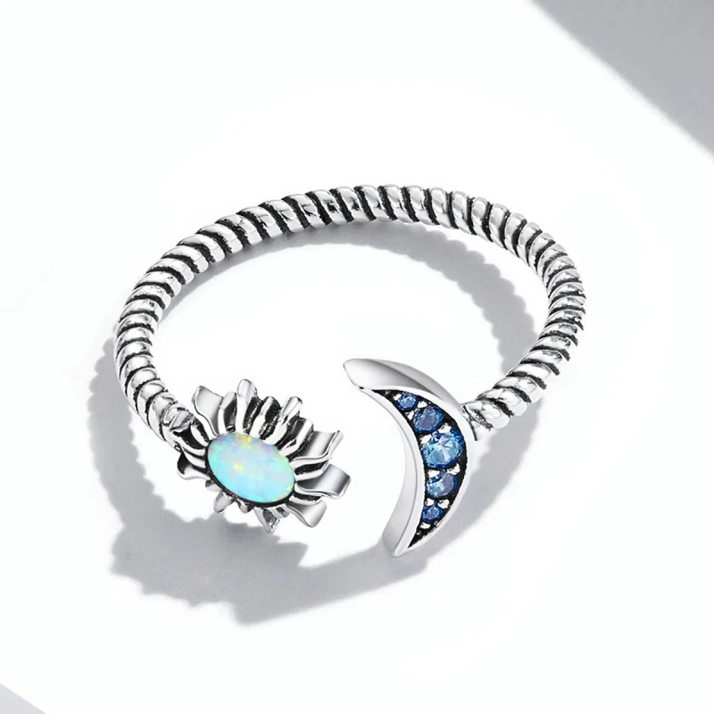 (image for) Pandora Style Sun, Moon, Stars Bestie Open Ring - SCR796 - View 3