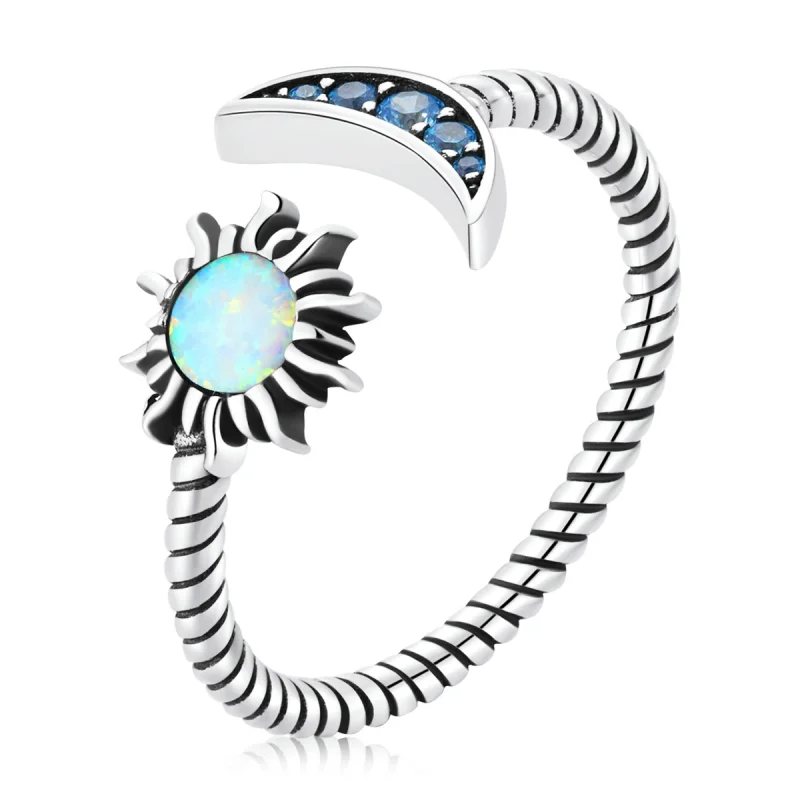 (image for) Pandora Style Sun, Moon, Stars Bestie Open Ring - SCR796 - Product Image