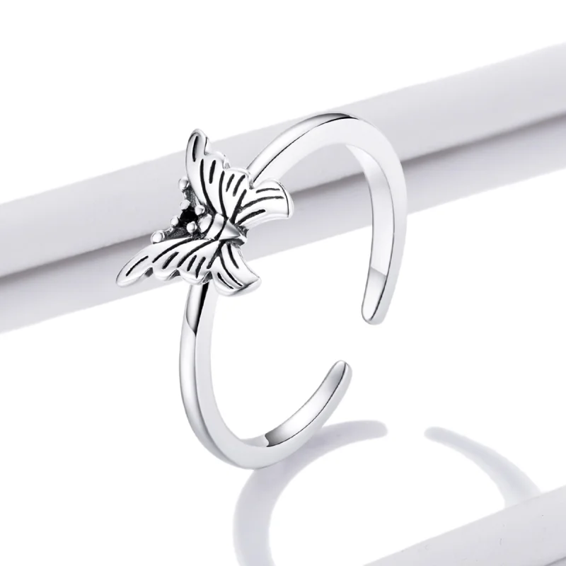 (image for) Pandora Style Swallowtail Butterfly Open Ring - BSR195 - View 2