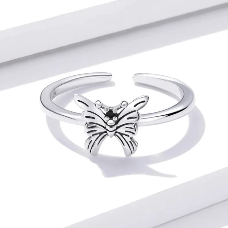 (image for) Pandora Style Swallowtail Butterfly Open Ring - BSR195 - View 4