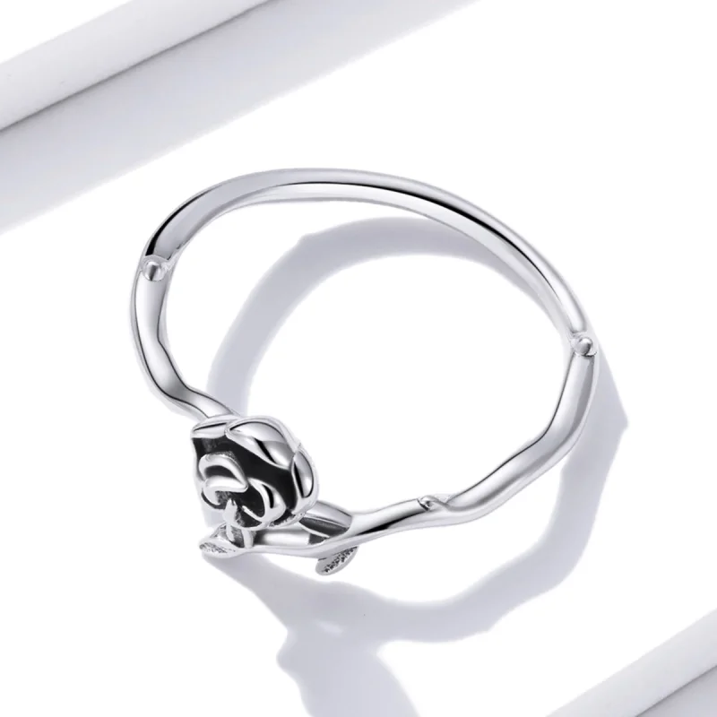 (image for) Pandora Style Thorny Rose Open Ring - BSR196 - View 3