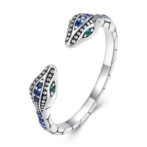 (image for) Pandora Style Two-Headed Snake Open Ring - BSR317-BU