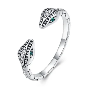 (image for) Pandora Style Two-Headed Snake Open Ring - BSR317
