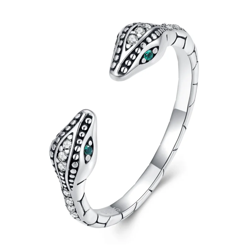 (image for) Pandora Style Two-Headed Snake Open Ring - BSR317 - Product Image