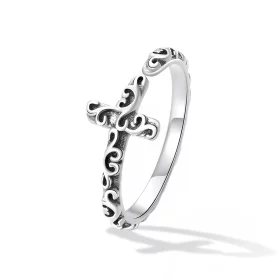 Pandora Style Vintage Cross Open Ring - VSR162 Pandora Style Vintage Cross Open Ring - VSR162