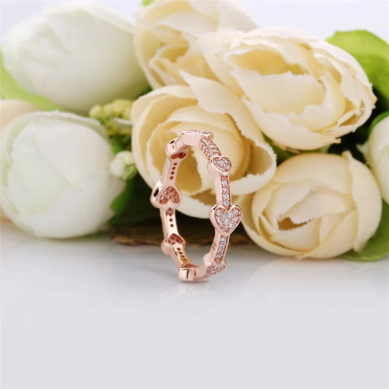 (image for) Alluring Hearts Ring, PANDORA Rose™ & Clear CZ - 187729CZ - View 2