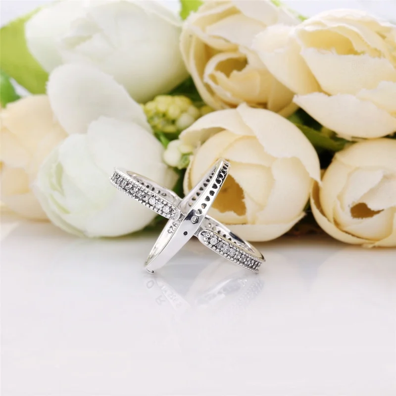 (image for) Flipping Hearts of PANDORA Ring, Clear CZ - 197404CZ - View 3