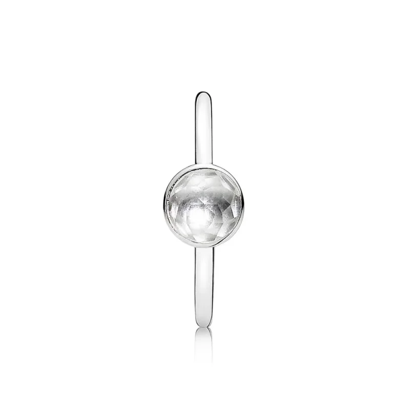 (image for) PANDORA April Droplet Birthstone Ring - 191012RC - View 4