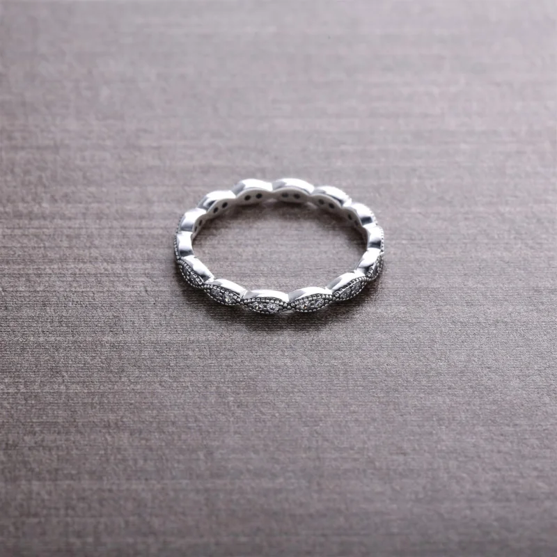 (image for) PANDORA Band of Shimmering Leaves Ring - 190923CZ - View 3