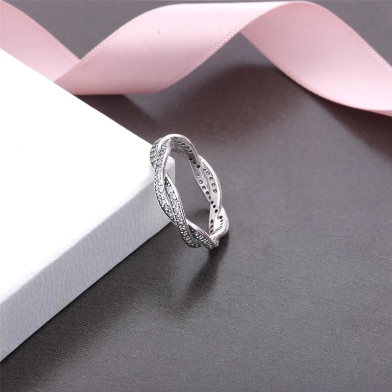 (image for) PANDORA Braided Pavé Ring - 190892CZ - View 3