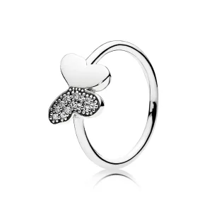 PANDORA Butterfly Silver Ring With Clear Cubic Zirconia - 190993CZ (image for) PANDORA Butterfly Silver Ring With Clear Cubic Zirconia - 190993CZ