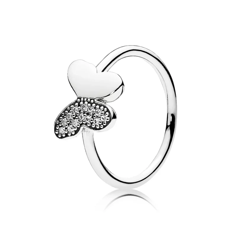 (image for) PANDORA Butterfly Silver Ring With Clear Cubic Zirconia - 190993CZ - Product Image