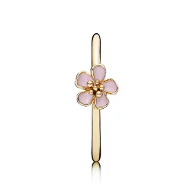 PANDORA Cherry Blossom Stackable Ring, Pink & 14K Gold Ring - 150174EN40 PANDORA Cherry Blossom Stackable Ring, Pink & 14K Gold Ring - 150174EN40