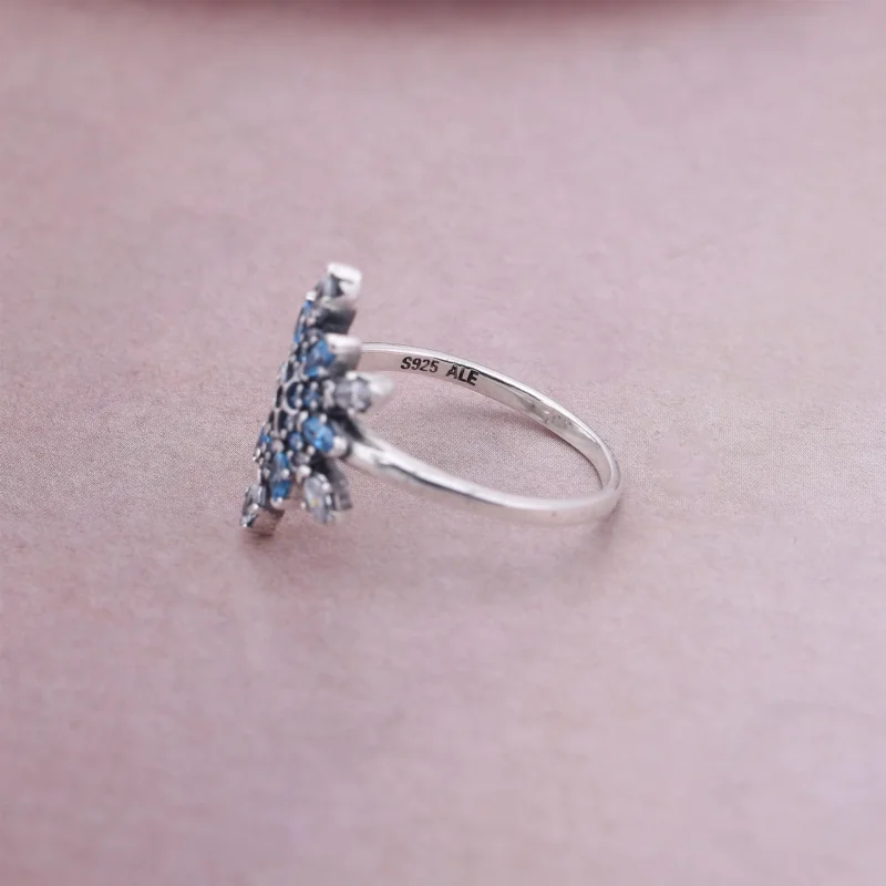 (image for) PANDORA Crystallised Snowflake Ring - 190969NBLMX - View 3