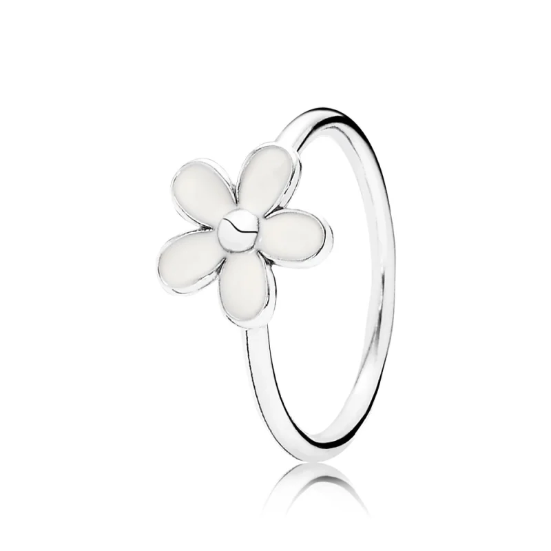 (image for) PANDORA Darling Daisy with White Enamel Ring RETIRED - 190899EN12 - Product Image