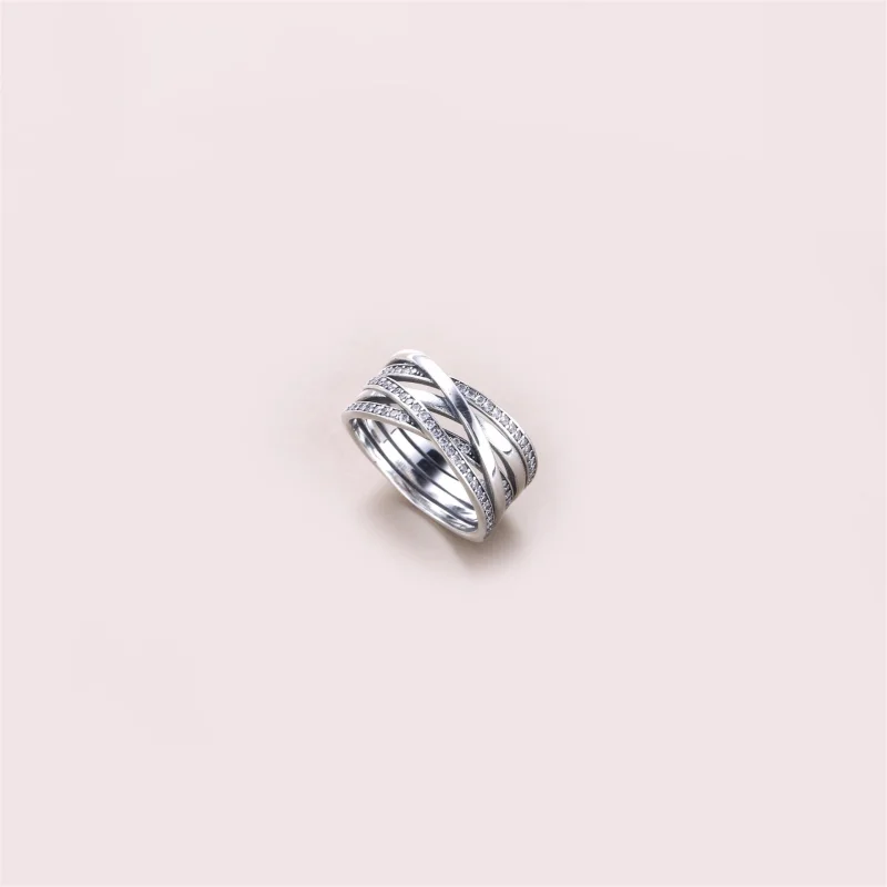 (image for) PANDORA Entwining Silver Rings - 190919CZ - View 2