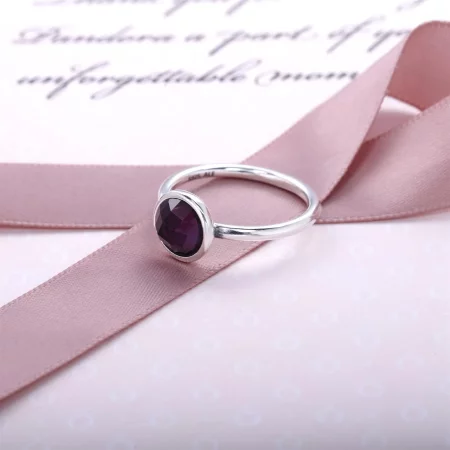 PANDORA February Droplet Birthstone Ring - 191012SAM
