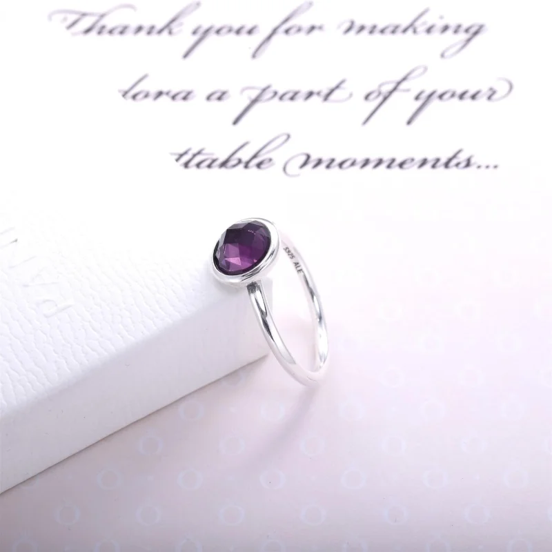 (image for) PANDORA February Droplet Birthstone Ring - 191012SAM - View 3