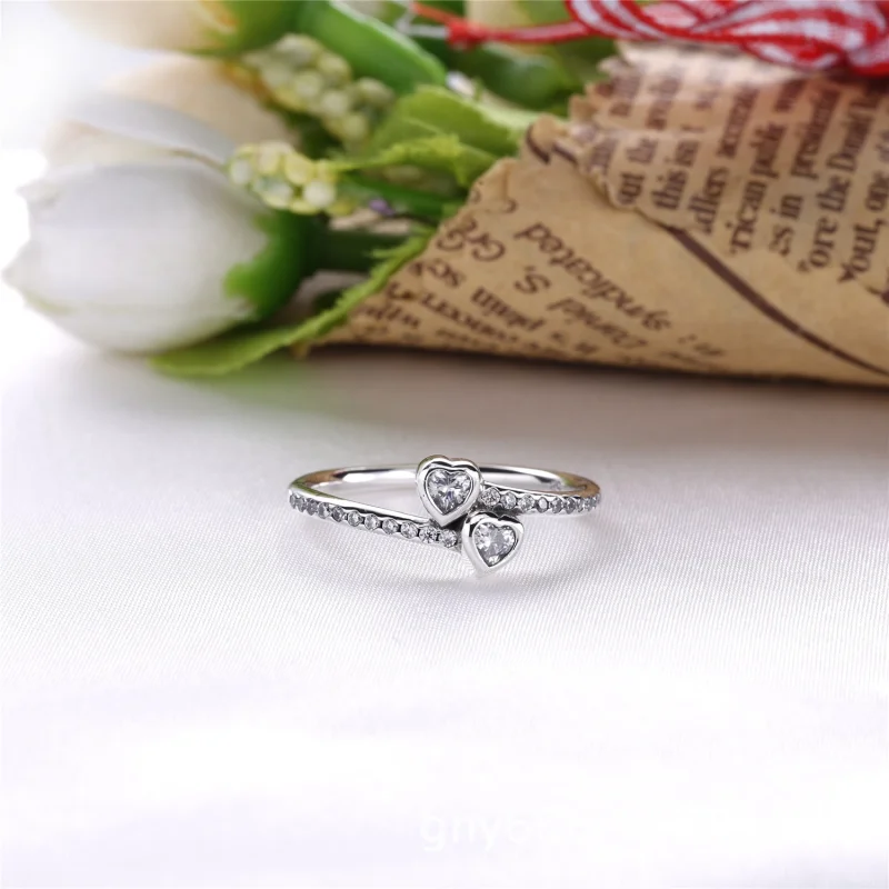 (image for) PANDORA Forever Hearts, Clear CZ Ring - 191023CZ - View 2