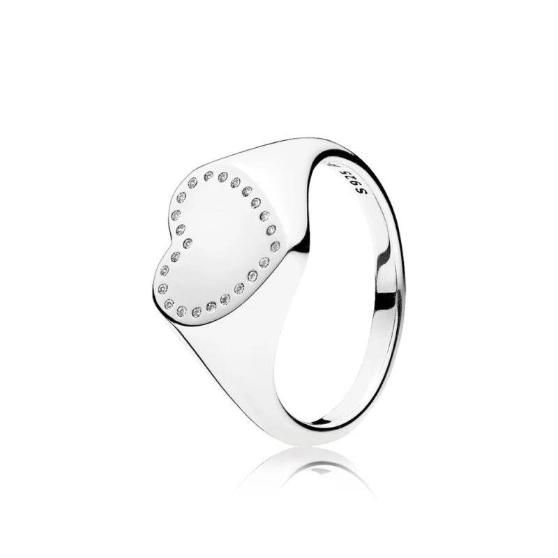 (image for) PANDORA Heart Signet, Clear CZ Ring - 191042CZ - Product Image