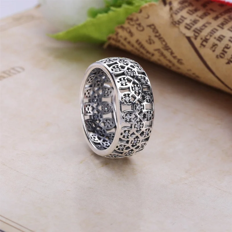 (image for) PANDORA Intricate Lattice Ring, Clear CZ - 190955CZ - Rings - View 3