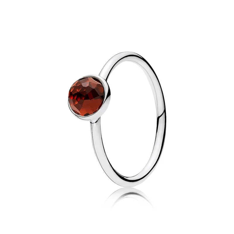 (image for) PANDORA January Droplet with Garnet Ring - 191012GR - Product Image
