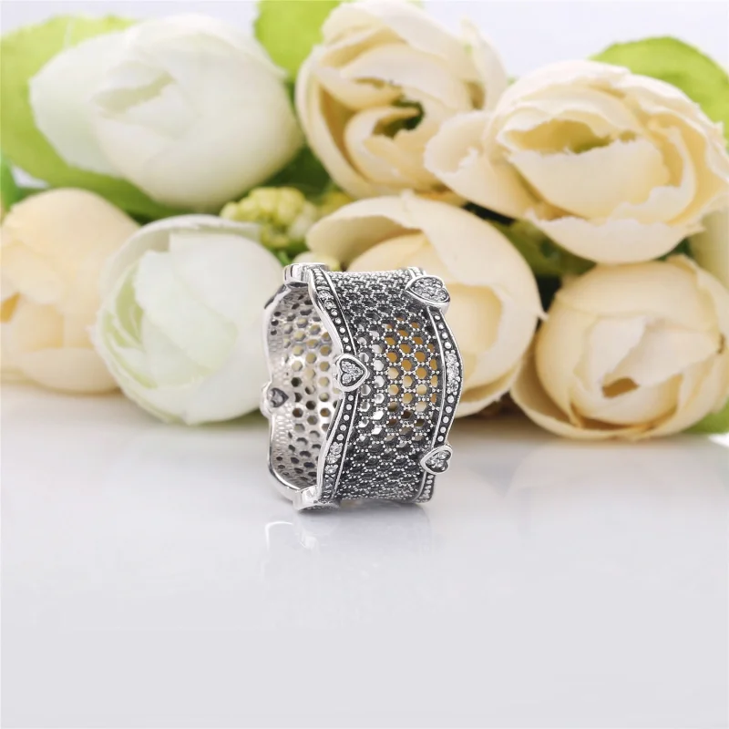 (image for) PANDORA Lace of Love Ring, Clear CZ - 197706CZ - View 2