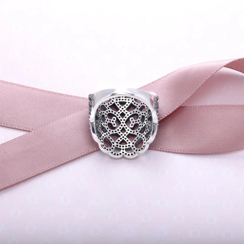 (image for) PANDORA Lace Silver Ring With Cubic Zirconia - 190907CZ - View 3