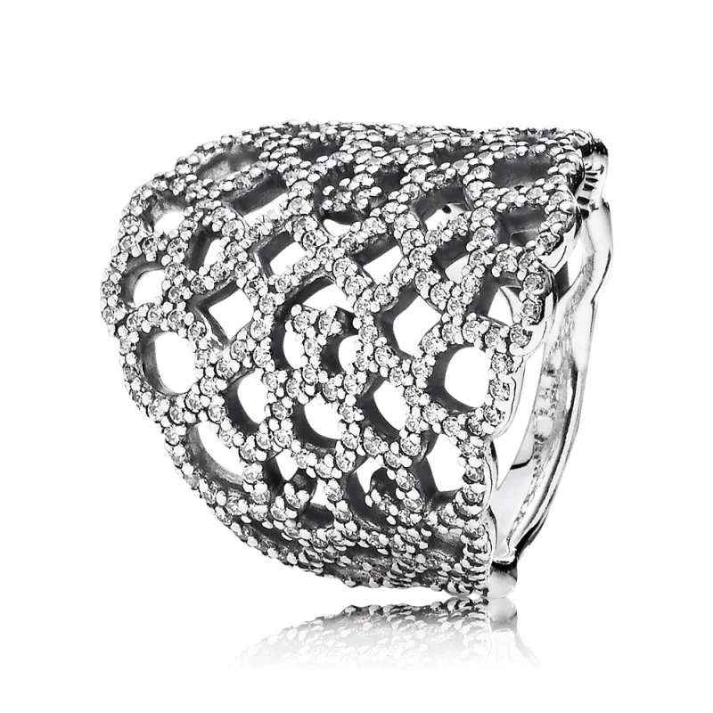 (image for) PANDORA Lace Silver Ring With Cubic Zirconia - 190907CZ - Product Image