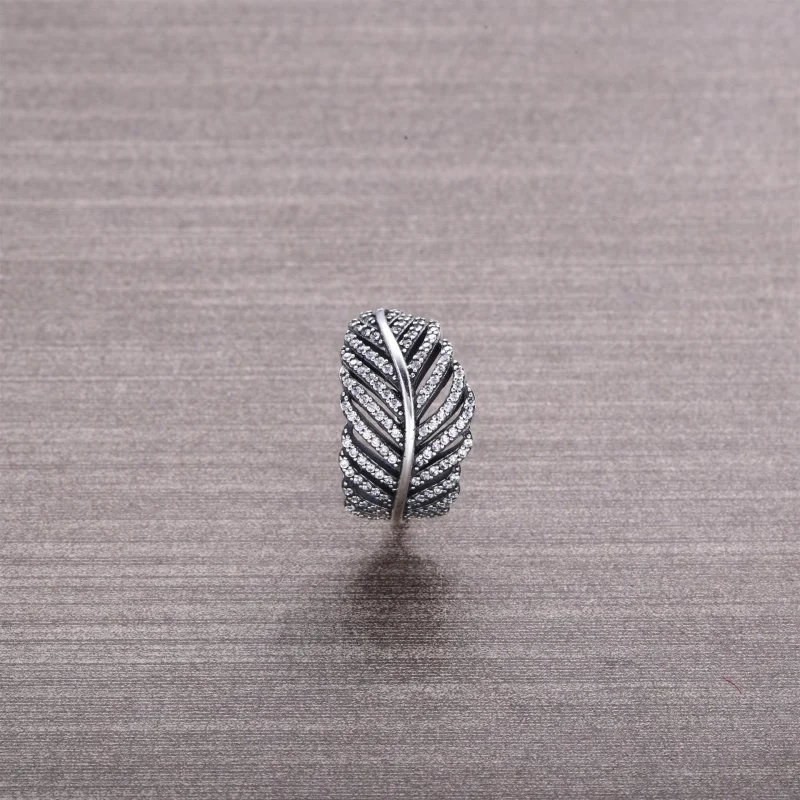 (image for) PANDORA Light As A Feather Ring, Clear Cubic Zirconia - 190886CZ - View 2