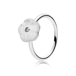 (image for) PANDORA Luminous Florals, Mother-Of-Pearl Clear Cz Rings - 190999MOP
