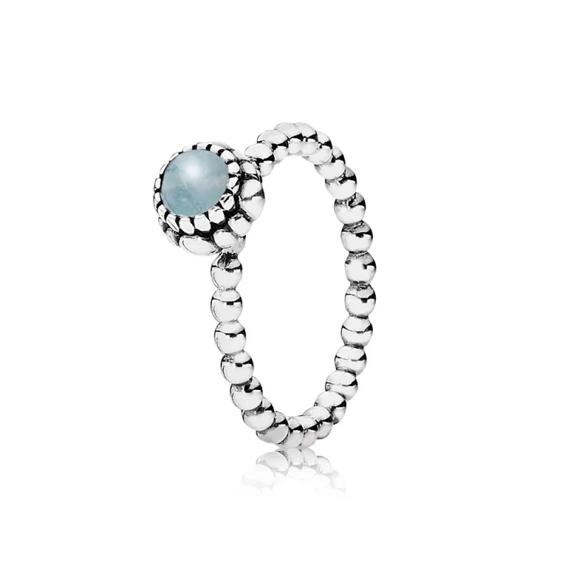 (image for) PANDORA March Birthstone Ring - 190854AQ - Product Image