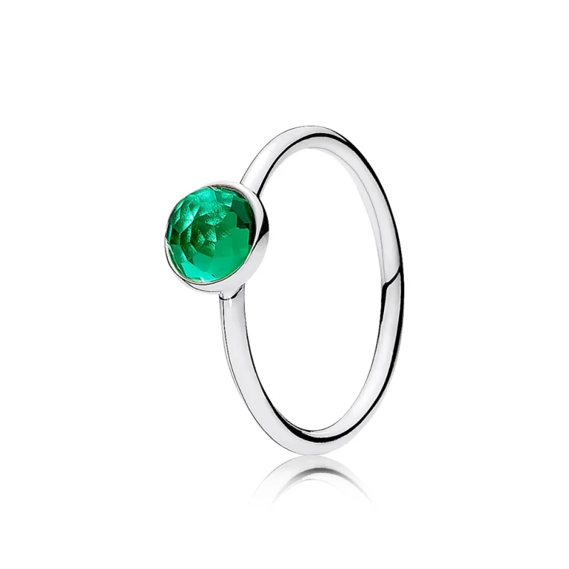 (image for) PANDORA May Droplet with Royal-Green Crystal Ring - 191012NRG - Product Image