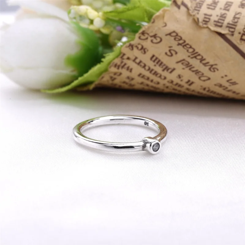 (image for) PANDORA Morning Star, Silver ring, 14k, 0.03ct TW h/vs diamond - 190213D - Rings - View 3