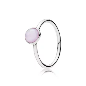 PANDORA October Droplet with Opalescent Pink Crystal Ring - 191012NOP PANDORA October Droplet with Opalescent Pink Crystal Ring - 191012NOP