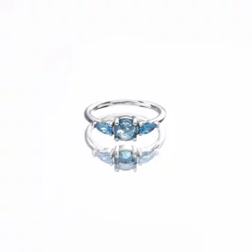 PANDORA Patterns of Frost with Moonlight Blue Sky-Blue Crystal Ring - 191016NMB PANDORA Patterns of Frost with Moonlight Blue Sky-Blue Crystal Ring - 191016NMB
