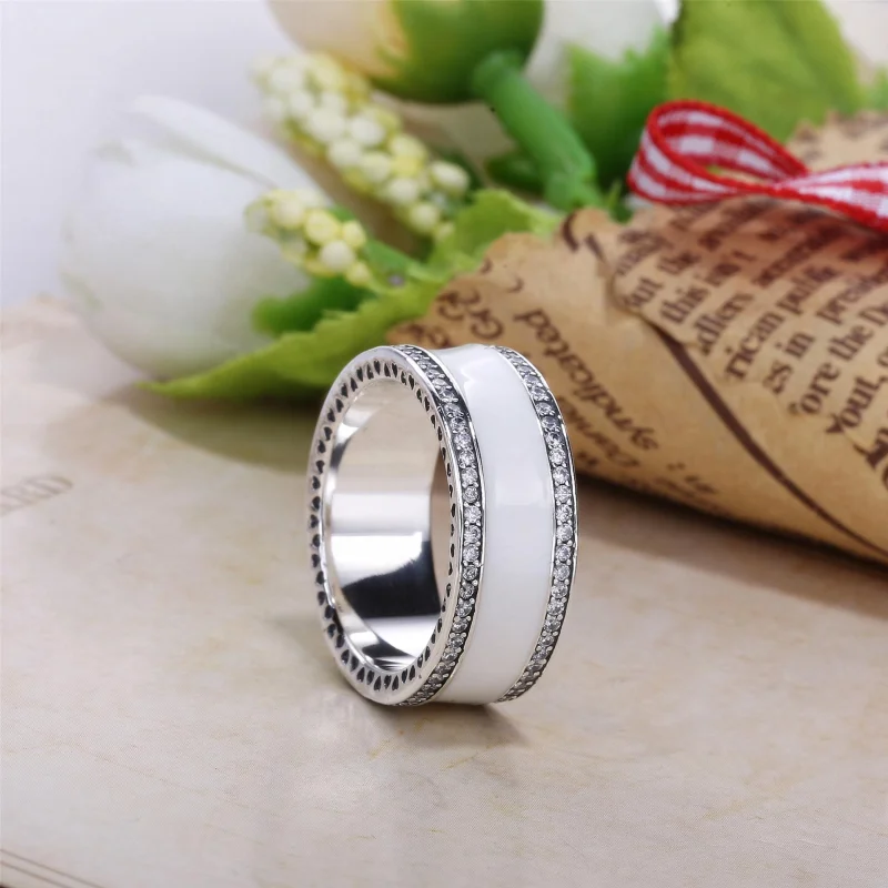 (image for) PANDORA Pearlescent Hearts of PANDORA Band Ring - 191024EN23 - View 2