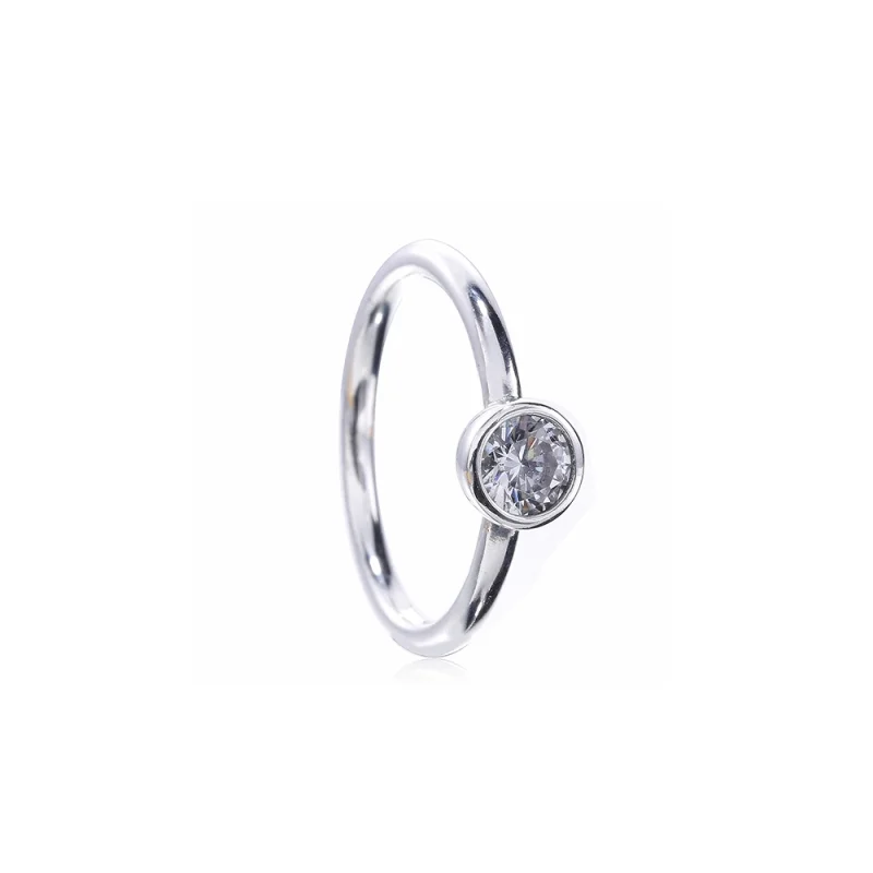 (image for) PANDORA Petite Circle Ring, Clear CZ - 191043CZA - Product Image