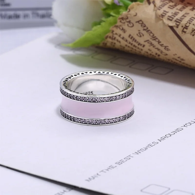 (image for) PANDORA Pink Hearts of PANDORA Band Ring - 191024EN40 - View 3